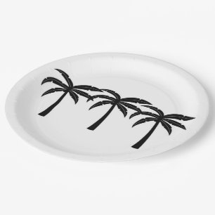 Assiettes En Carton Palmiers tropicaux