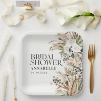 Pampas douche nuptiale herbe moderne élégant natur