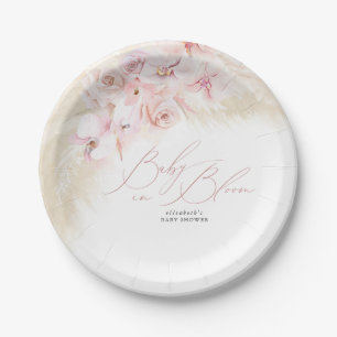 Assiettes En Carton Pampas Grass Baby in Bloom Baby shower