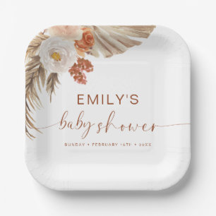 Assiettes En Carton Pampas Grass Boho Bohemian Desert Baby shower