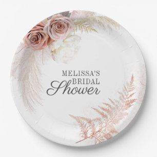 Assiettes En Carton Pampas Grass Tan Bridal Shower