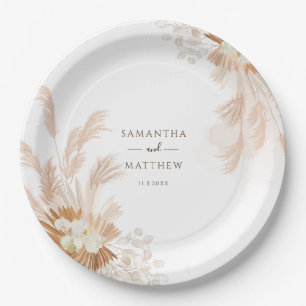 Assiettes En Carton Pampas Grass Terracotta Soirée de mariage