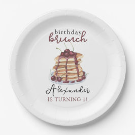 Assiettes En Carton Pancakes aquarelle fête d'anniversaire