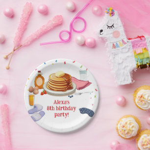 Assiettes En Carton Pancakes et pyjamas Petite fête