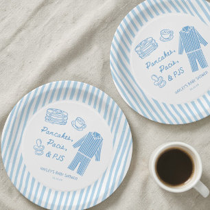 Assiettes En Carton Pancakes, Pacis & PJs Fête de bébé garçon