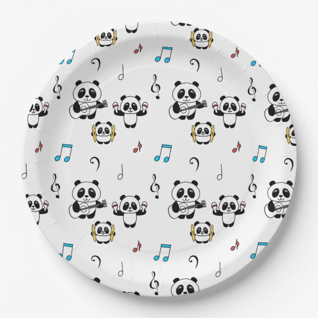 Assiettes En Carton Panda Band - 1000Pandas par Amanda Roos (Devant)