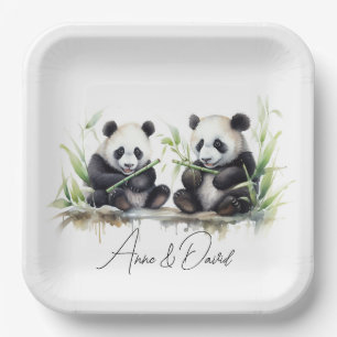 Assiettes En Carton Panda Bears pour la fête d'anniversaire