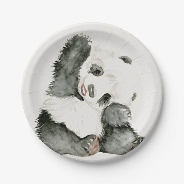 Assiettes En Carton Panda bébé | Cute & Furry (Devant)
