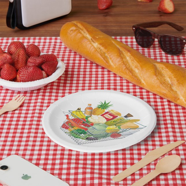 Assiettes En Carton Panier d'achat supermarché (Créateur téléchargé)