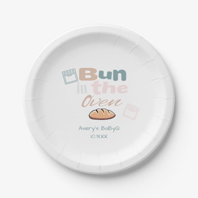 Assiettes En Carton Panier Dans Le Four BaBy Q Douche (Devant)