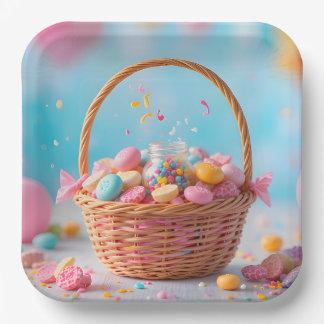 Assiettes En Carton Panier de bonbons magique