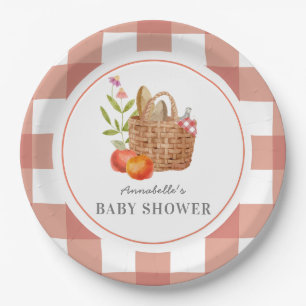 Assiettes En Carton Panier de pique-nique Rouge En vichy Baby shower P