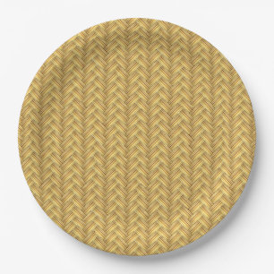 Assiettes En Carton Panier d'osier sans couture