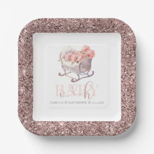 Assiettes En Carton Panier pour bébé en Baby shower personnalisé