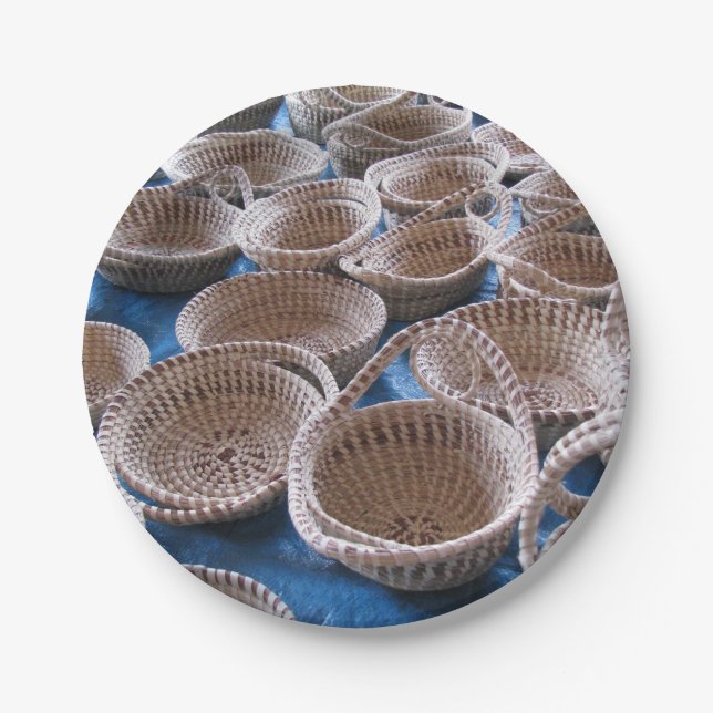 Assiettes En Carton Paniers de Sc Sweetgrass de Charleston (Devant)