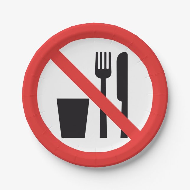 Assiettes En Carton Panneau Absence De Nourriture Et De Boissons (Devant)
