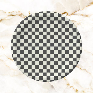 Assiettes En Carton Panneau de contrôle noir et blanc désactivé