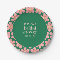 Panneau de Paix Hippie Retro Fleur Vert Rose Douch
