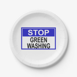 Assiettes En Carton Panneau Stop au Greenwashing