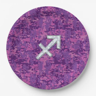 Assiettes En Carton Panneau Zodiac Pearl Sagittarius Fuchsia Camo numé