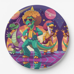 Assiettes En Carton Panneaux de mousse Dinosaur Disco