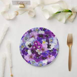 Assiettes En Carton Pansies glorieuses,