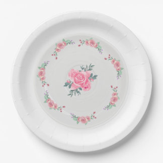 Assiettes En Carton Paper & Party Plates || Rose Garden Party Plate