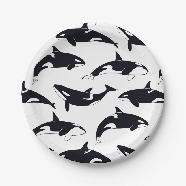 Assiettes En Carton paper plate orca (Devant)