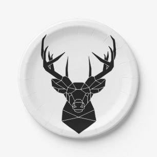 Assiettes En Carton Paper plate with deer / pape avec cerf
