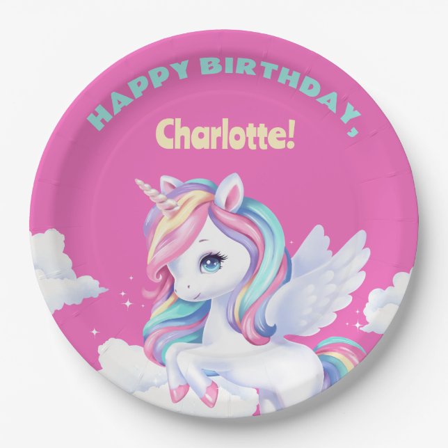Assiettes En Carton Paper Plates to a magical birthday party. (Devant)