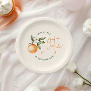 Assiettes En Carton Papier de fête d'anniversaire Little Cutie Citrus 