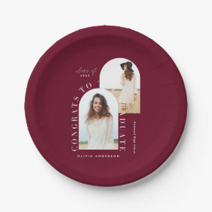 Assiettes En Carton Papier de graduation géométrique multiphoto modern