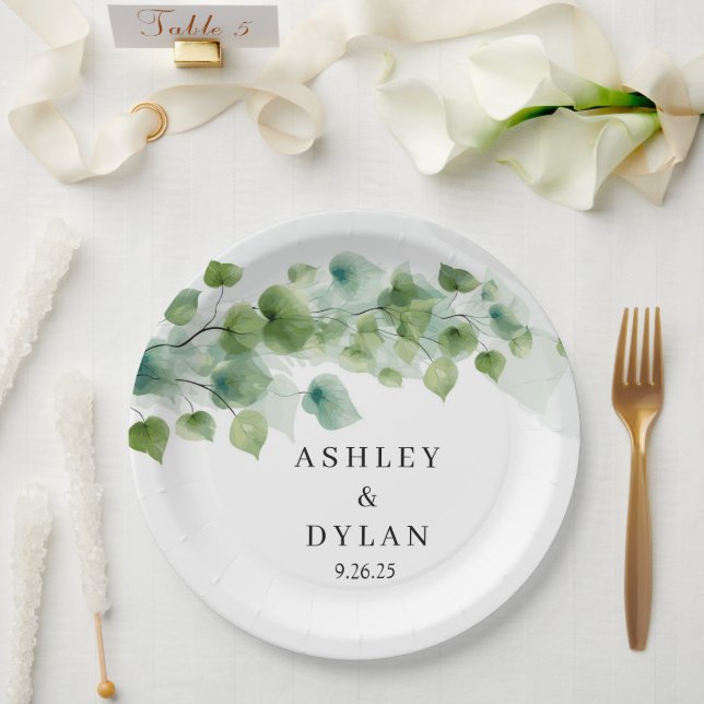 Assiettes En Carton Papier de mariage (Mariage)