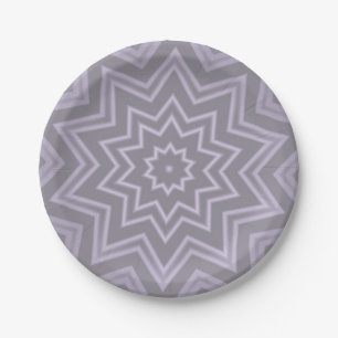 Assiettes En Carton Papier Motif géométrique moderne Gris White Star