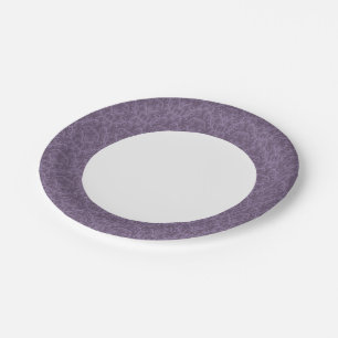 Assiettes En Carton Papier peint à fleurs mauves 2