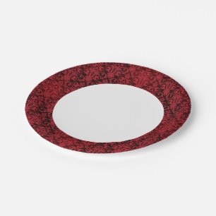 Assiettes En Carton Papier peint rouge 2