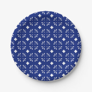 Assiettes En Carton Papier Plaque Bleu Blanc Motif Fournitures