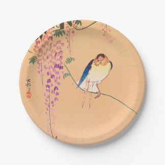 ASSIETTES EN CARTON PAPIER PLAQUE OISEAU JAPONAISE IMPRIMER