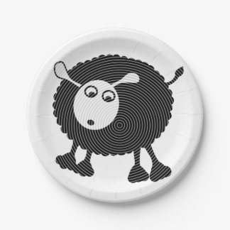 Assiettes En Carton Papier Plate-$1.50/plate de moutons noirs