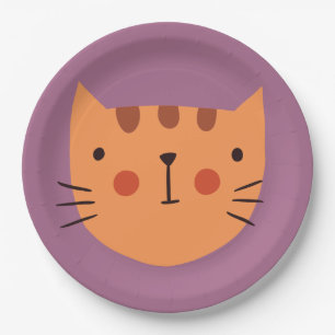 Assiettes En Carton Papier pour enfants d'anniversaire de chat