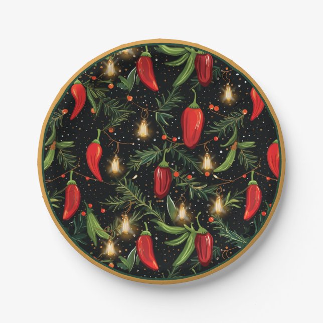 Assiettes En Carton Papiers de Noël (Devant)