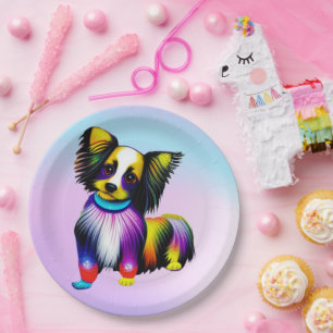 Assiettes En Carton Papillion Pop Art Pastel