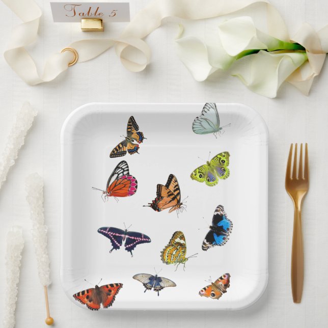 Assiettes En Carton Papillon (Mariage)