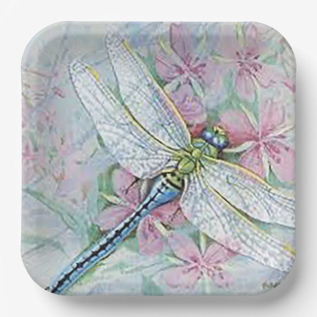 Assiettes En Carton « Papillon de dragon blanc » (Recto)