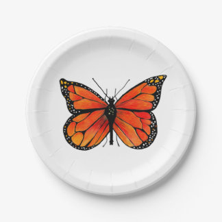 Assiettes En Carton Papillon de monarque des plaques à papier