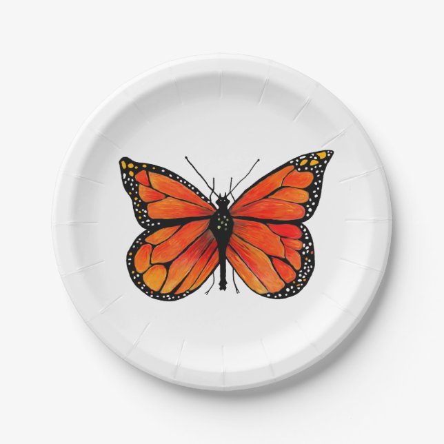 Assiettes En Carton Papillon de monarque des plaques à papier (Devant)