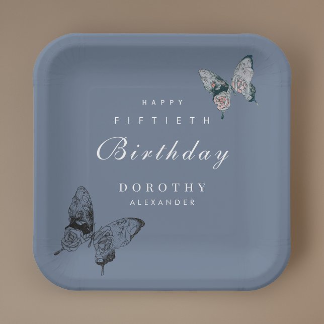 Assiettes En Carton Papillon moderne N'IMPORTE QUEL Jalon Adulte Anniv (Créateur téléchargé)