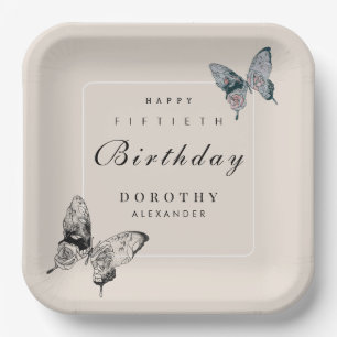 Assiettes En Carton Papillon moderne N'IMPORTE QUEL Jalon Adulte Anniv