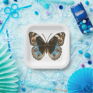 Assiettes En Carton Papillon Pansy Bleu