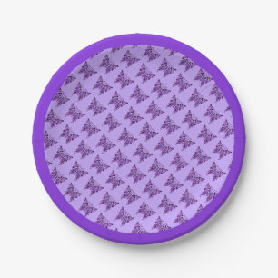 Assiettes En Carton Papillon violet 31 Plaques en papier